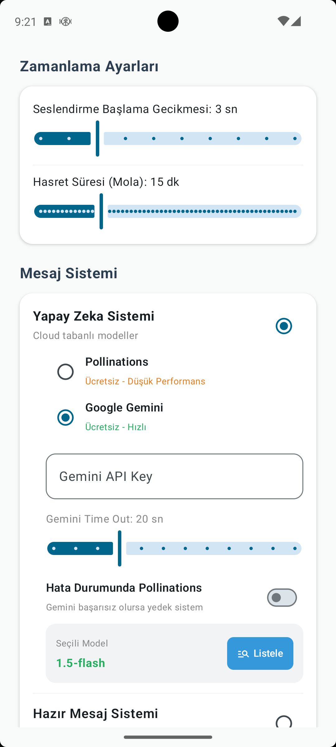 Zamanlama ve Sistem Ayarları