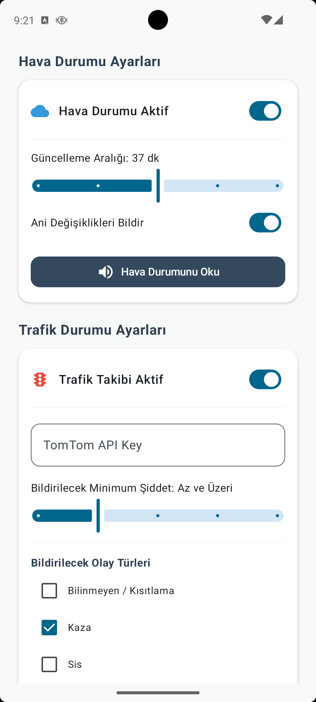 Hava ve Trafik Servisleri